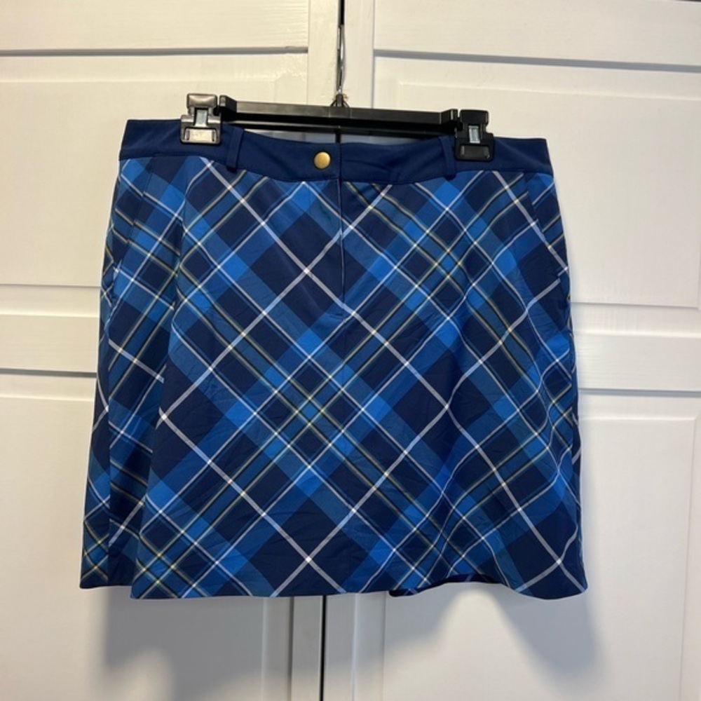 Lady Hagen Toile Plaid 17” Golf Skort Size Women’s 12 Color Navy Plaid